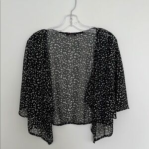 Black and White Sheer Kimono Cardigan